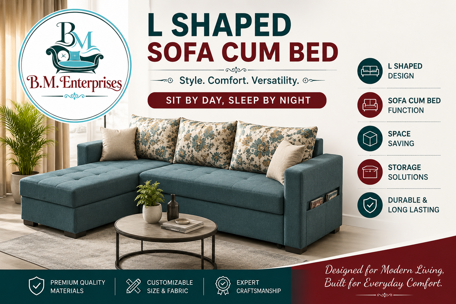 l shaped sofa cum bed